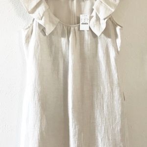 J crew ivory rumpled meron cap sleeve dress